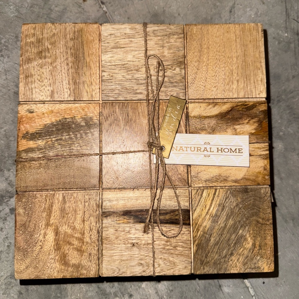 Wooden Square Counter Trivet Set